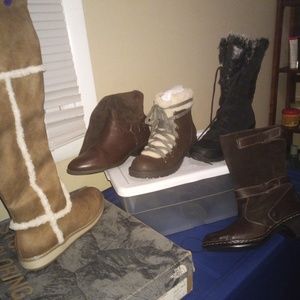 Various name brand boots